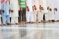 Muslims praying together at Holy mosque