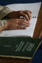 Muslims reading braille koran Quran Royalty Free Stock Photo