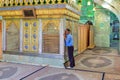 Muslims tomb inside Sayyed Alaeddin Hossein Mosque, Shiraz, Ira Royalty Free Stock Photo