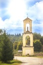 Musninkai belfry with Crist and saint Marry sculptures, Lithuania