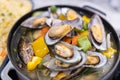 Mussel dish in restaurant Royalty Free Stock Photo