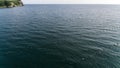 Mussel farm from aerial shoot top view