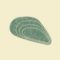 Mussel icon, flat design