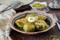 Mussel shaped special Turkish baklava with pistachio