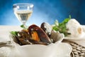 Mussel soup Royalty Free Stock Photo