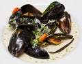 Mussel soup Royalty Free Stock Photo