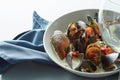 Mussel with white wine sauce and french frie