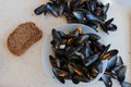 Mussels in france typical food Royalty Free Stock Photo