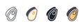 Mussels icon. Linear flat color icons contour shape outline. Black isolated silhouette. Fill solid icon. Modern glyph Royalty Free Stock Photo