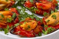 mussels with marinara sauce tapas pinchos Royalty Free Stock Photo