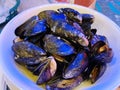 Mussels on the plate - image