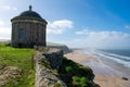 Mussenden Temple and Benone Beach in Castlerock, coast of Atlantic Ocean in Northern Ireland Royalty Free Stock Photo
