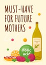 Must have for future mothers poster flat vector template