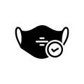 Black solid icon for Must, mask and face Royalty Free Stock Photo