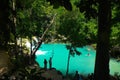 Blue Green Waters of Cambugahay Falls, Siquijor Royalty Free Stock Photo