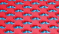 Mustache background. Lots of male mustaches on a blue background. 3D Rendering