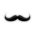 Mustache. barbershop - black flat illustration for a hairdresser, isolated white background