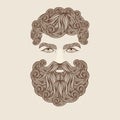 Mustache Beard and Hair Style. Royalty Free Stock Photo