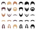 Mustache and beard, hairstyles cartoon,black icons in set collection for design. Stylish haircut vector symbol stock web