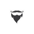 mustache and beard icon vector illustration design