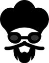 mustache and bearded chef\'s face icon logo Royalty Free Stock Photo