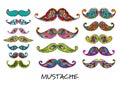 Mustache collection, ornate sketch for your design