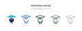 Mustache curled tip variant icon in different style vector illustration. two colored and black mustache curled tip variant vector