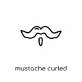 Mustache curled tip variant icon. Trendy modern flat linear vect