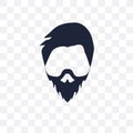 Mustache curled tip variant transparent icon. Mustache curled ti