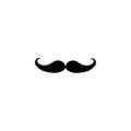 Mustache or facial hair mustache icon vector design black symbol isolated on white background. Vector EPS 10