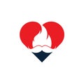 Mustache fire and heart icon design