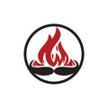 Mustache fire vector logo design concept. Restaurant or kitchen design template.