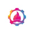 Mustache fire and gear icon design. Royalty Free Stock Photo