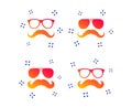 Mustache and Glasses icons. Hipster symbols. Vector