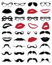 Mustache, glasses and lips Royalty Free Stock Photo