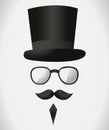 Mustache hat glasses Royalty Free Stock Photo