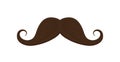 Mustache icon. Cartoon moustache. Black hipster mustache. Fashion graphic symbol. Moustache for men. Retro shape for cute mouth.