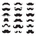 Mustache Icon, Dad Whiskers Set, Moustache Outline Isolated, Vintage Man Hairstyle Vector Illustration Royalty Free Stock Photo