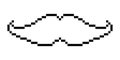 Mustache icon pixel art simple design. Royalty Free Stock Photo