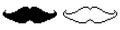 Mustache icon pixel art simple design. Royalty Free Stock Photo