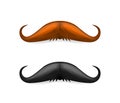 Mustache illustration. Vector brown and black mustaches