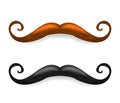 Mustache illustration. Vector brown and black mustaches