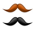 Mustache illustration. Vector brown and black mustaches