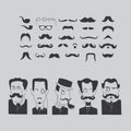 Mustache and intellectuals. Royalty Free Stock Photo