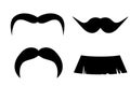 Mustache isolated on white background. Black illustration vintage moustache. Facial hair.