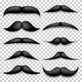 Mustache isolated on white. Black vector vintage moustache. Facial hair.Barber shop. Retro collection. Hipster beard. Royalty Free Stock Photo