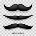 Mustache isolated on white. Black vector vintage moustache. Facial hair.Barber shop. Retro collection. Hipster beard. Royalty Free Stock Photo