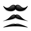 Mustache isolated on white. Black vector vintage moustache. Facial hair.Barber shop. Retro collection. Hipster beard. Royalty Free Stock Photo