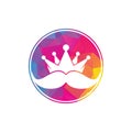 Mustache king vector logo design.