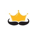Mustache king vector logo design.